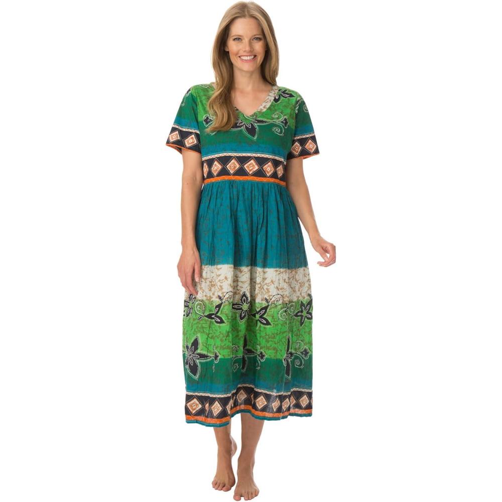 imageOnly Necessities Plus Size Crinkle Cotton LoungerLaguna Green Ombre