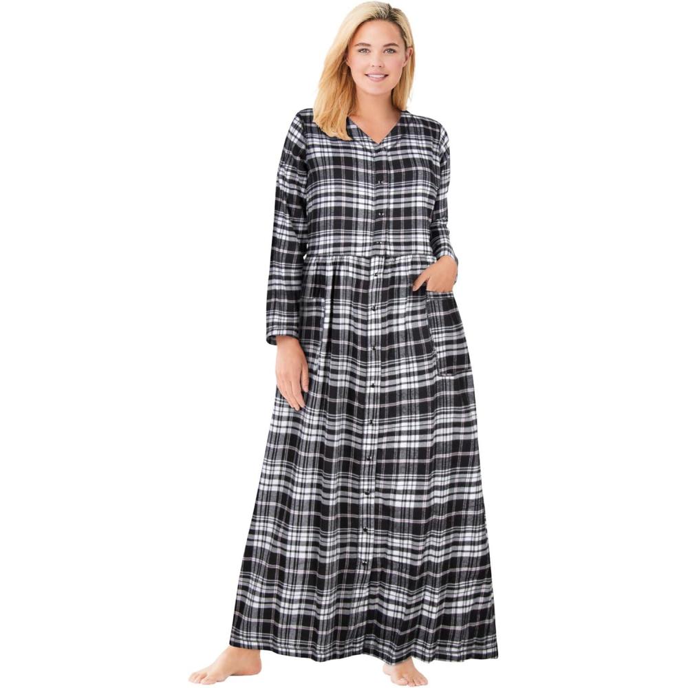 imageOnly Necessities Plus Size Flannel Plaid LoungerBlack Plaid