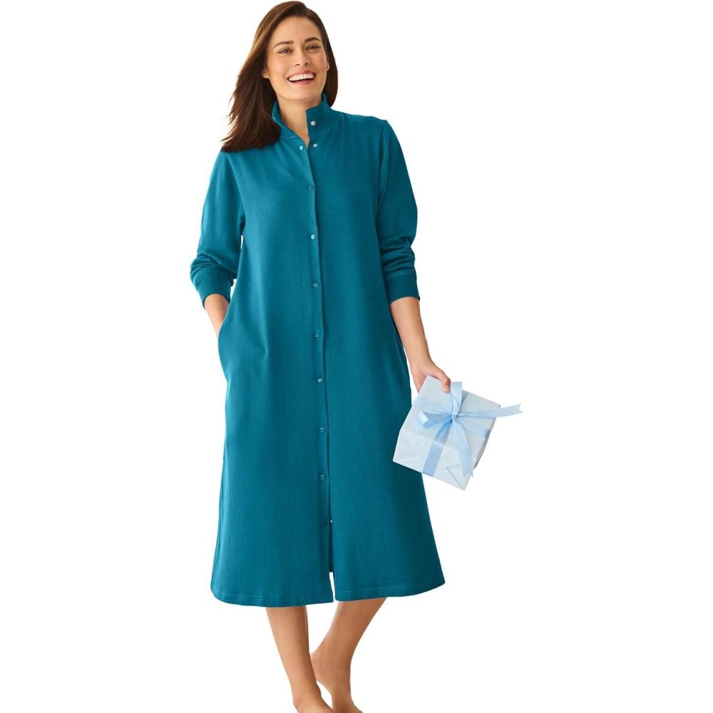 imageOnly Necessities Plus Size Fleece SnapFront RobeDeep Teal