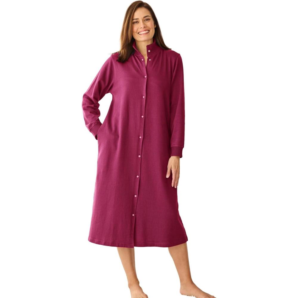 imageOnly Necessities Plus Size Fleece SnapFront RobePomegranate