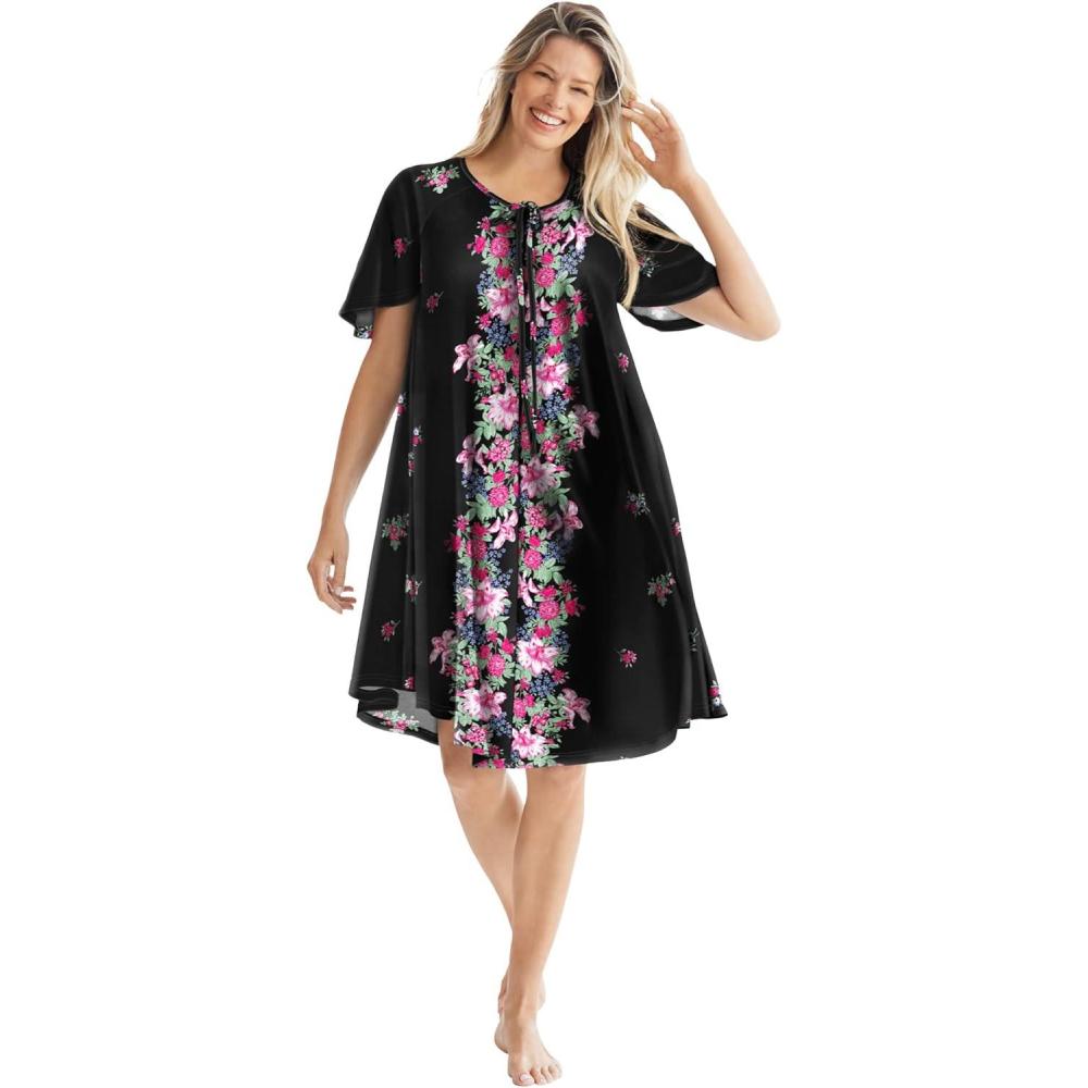 imageOnly Necessities Plus Size Short Sweeping Printed LoungerBlack Lily
