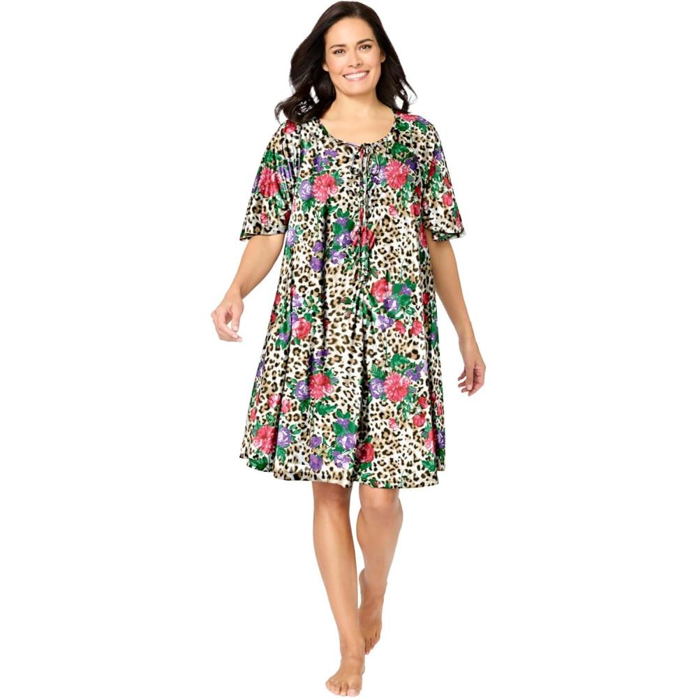 imageOnly Necessities Plus Size Short Sweeping Printed LoungerNeutral Floral Animal
