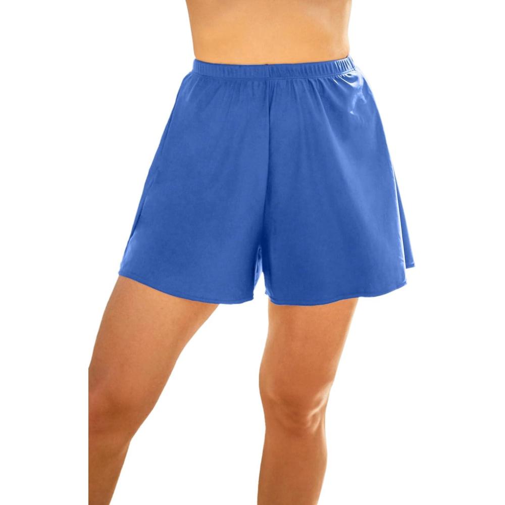 imageSwim 365 Womens Plus Size Loose Swim Short with Builtin Tummy Control BriefElectric Iris