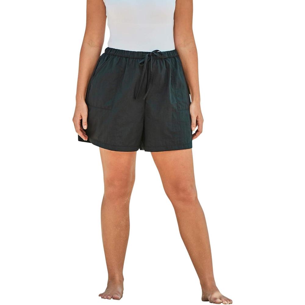 imageSwimsuits For All Swim 365 Womens Plus Size Taslon Cover Up Bottom With Elastic WaistBlack