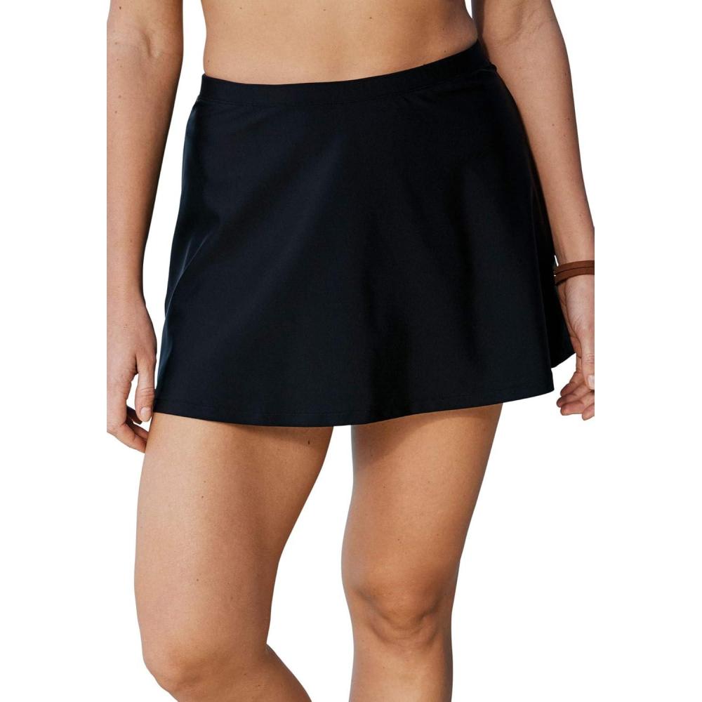 imageSwimsuits For All Womens ALine Swim Skirt PlusBlack