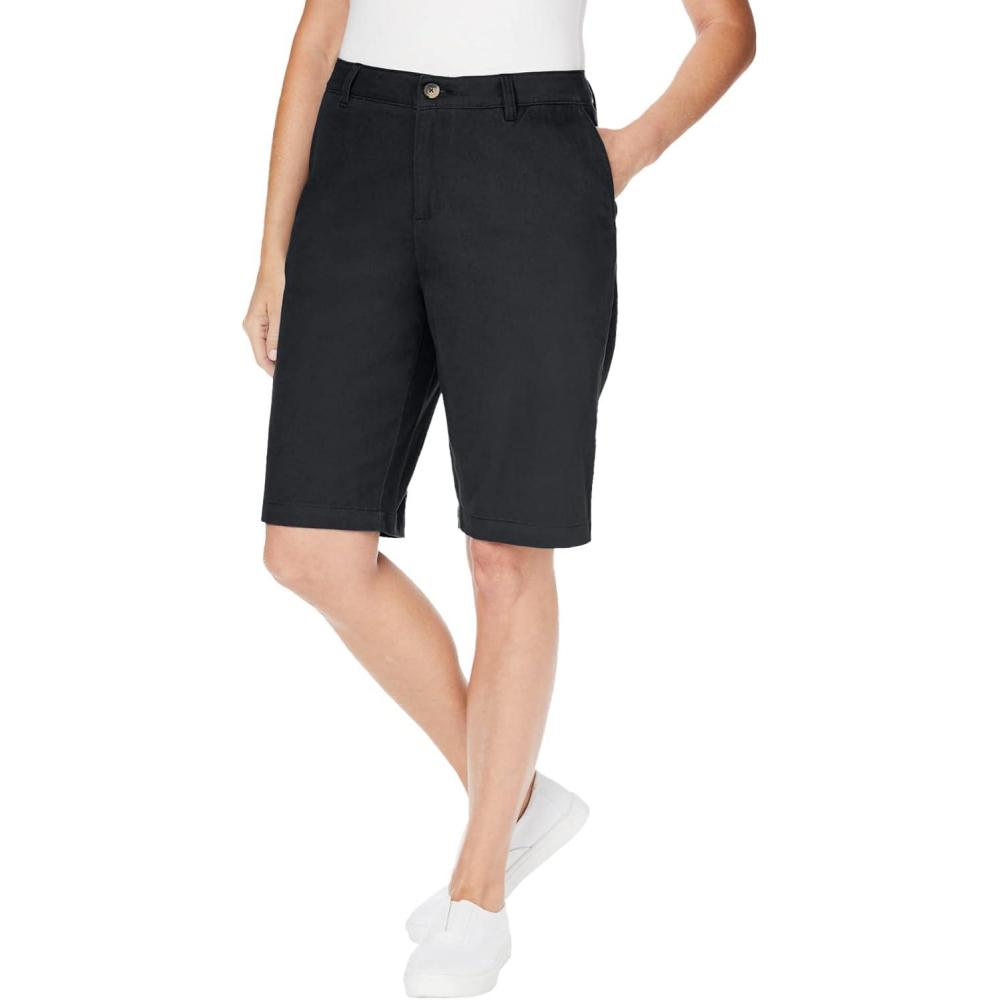 imageWoman Within Plus Size Adjustable Waist Chino ShortBlack