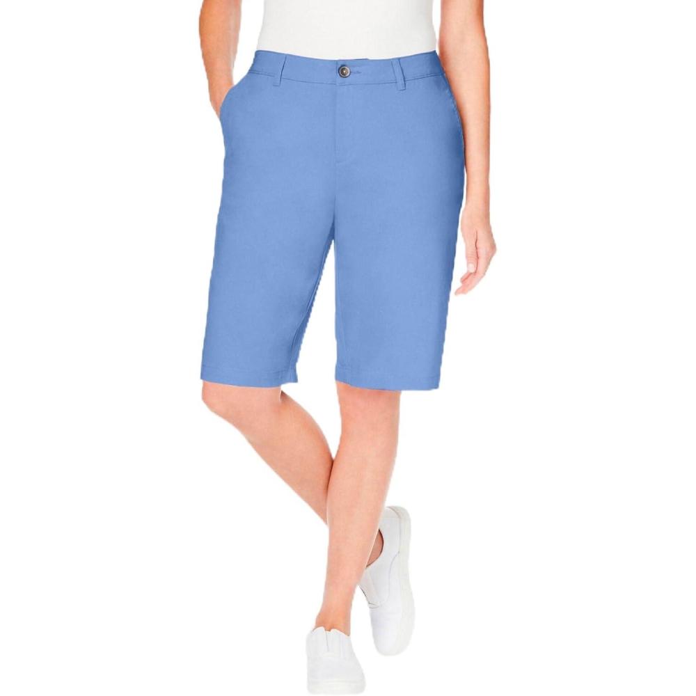 imageWoman Within Plus Size Adjustable Waist Chino ShortFrench Blue