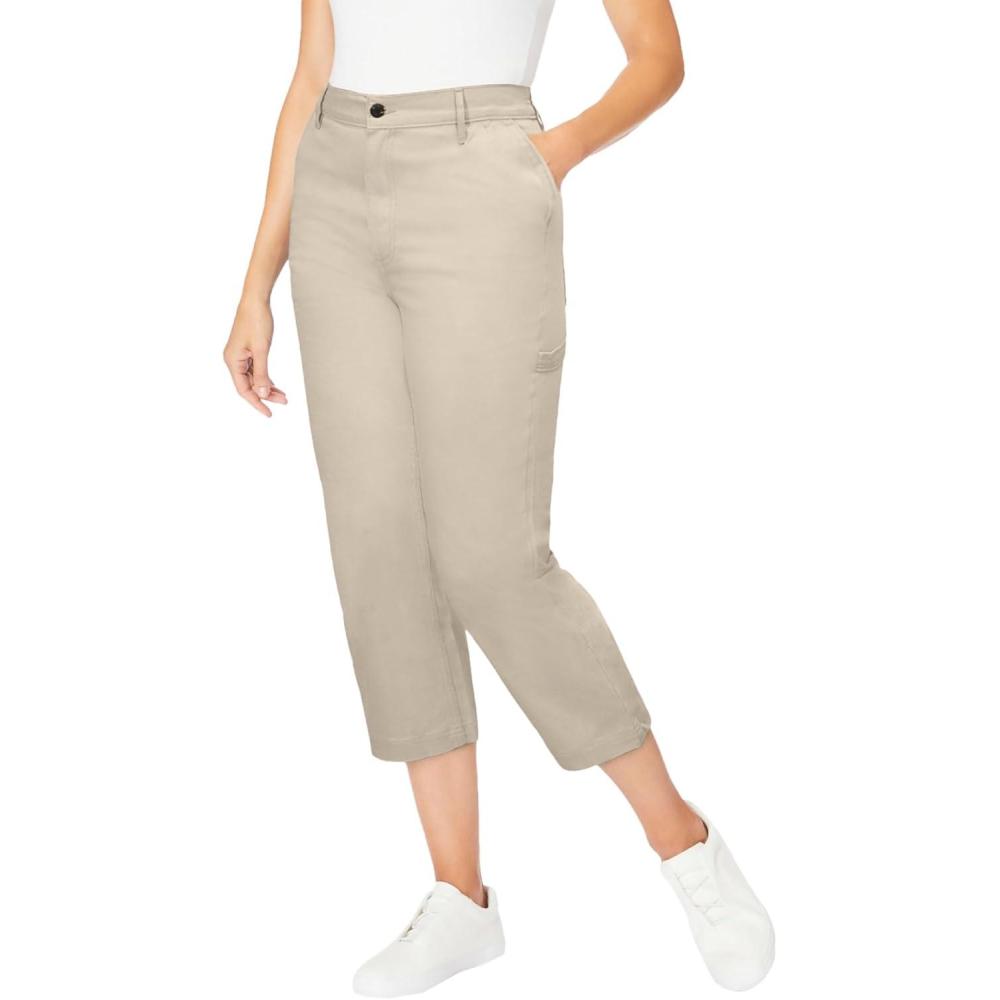 imageWoman Within Plus Size Carpenter Denim CapriNatural Khaki