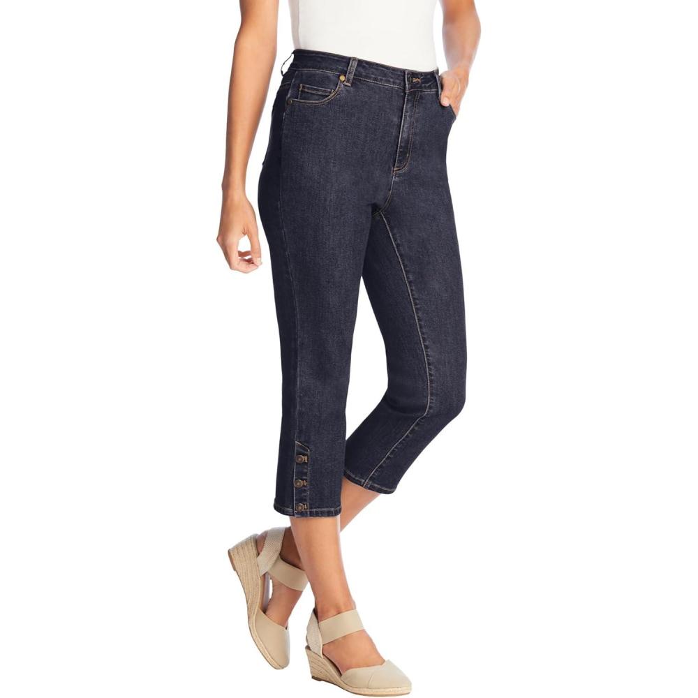 imageWoman Within Plus Size Comfort Stretch Denim CapriIndigo