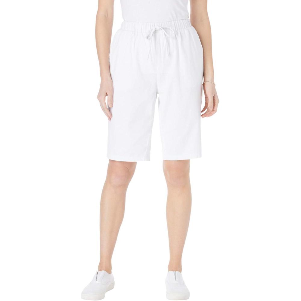 imageWoman Within Plus Size Drawstring Denim ShortWhite