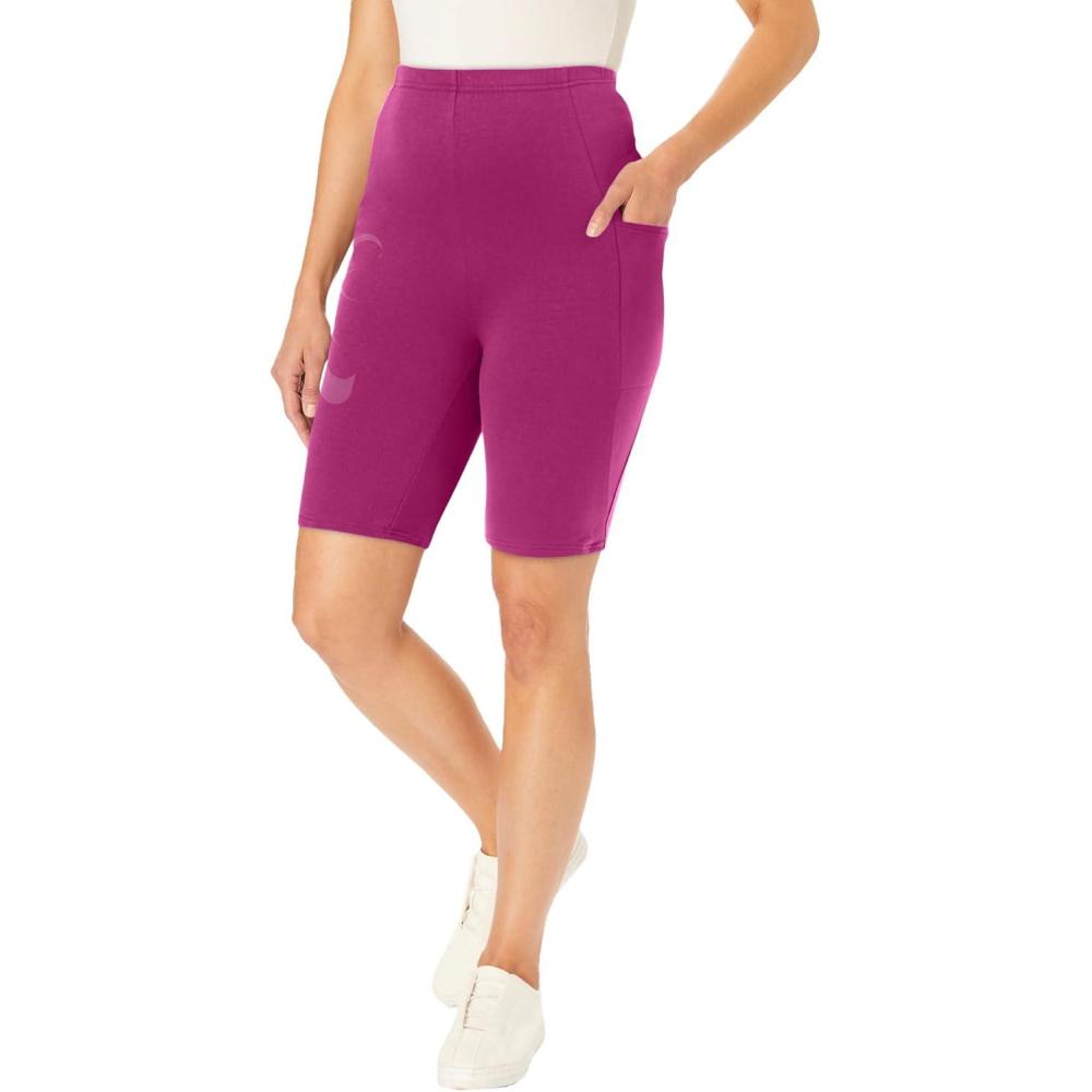 imageWoman Within Plus Size Stretch Cotton Pocket Bike ShortRaspberry