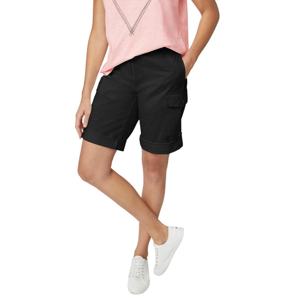 imageellos Plus Size Convertible Cargo ShortsBlack