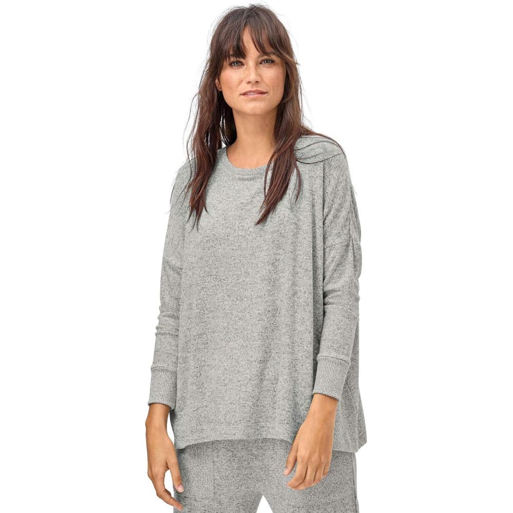 imageellos Plus Size Marled Boxy Lounge TopMarled Grey