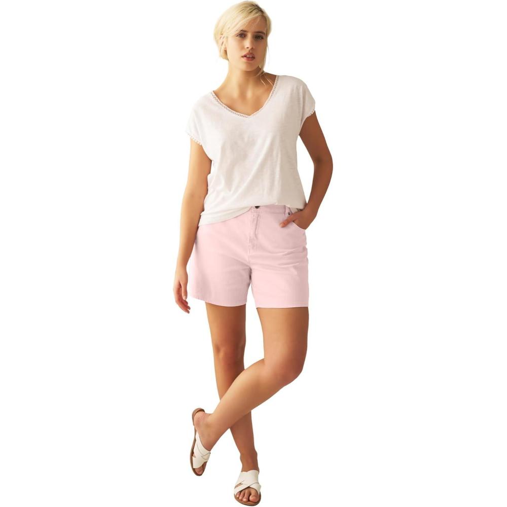 imageellos Plus Size Stretch 5Pocket ShortsPale Blush