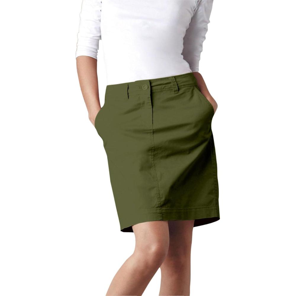 imageellos Plus Size Stretch Chino SkortDark Basil