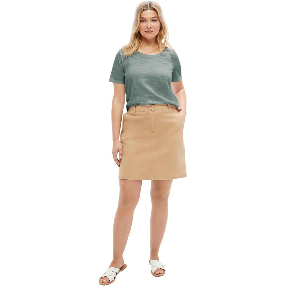 imageellos Plus Size Stretch Chino SkortGrey Spruce