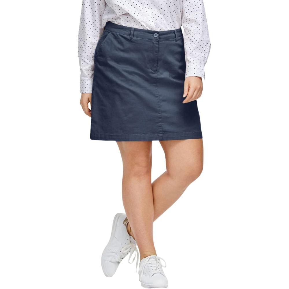 imageellos Plus Size Stretch Chino SkortNavy