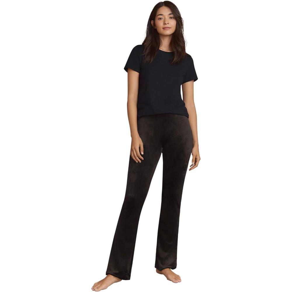 imageellos Plus Size Velour Bootcut Lounge PantsBlack