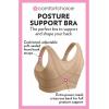 Comfort Choice Women’s Plus Size Stay-Cool Wireless Posture Bra(White)