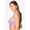 Comfort Choice Women’s Plus Size Wireless Leisure Bra(Pastel Lilac Bouquets)