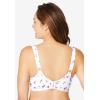 Comfort Choice Women’s Plus Size Wireless Leisure Bra(White Ditsy)