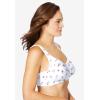 Comfort Choice Women’s Plus Size Wireless Leisure Bra(White Ditsy)
