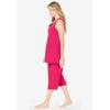 Dreams & Co. Plus Size 2-Piece Terry Tank And Capri Sleep Set(Pink Burst)