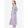 Dreams & Co. Plus Size Long Flannel Robe(Deep Teal Plaid)