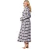 Dreams & Co. Plus Size Long Flannel Robe(Evening Blue Plaid)