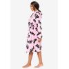 Dreams & Co. Plus Size Plush Hooded Wrap Robe(Coffee Cream Animal)