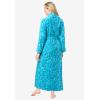 Dreams & Co. Plus Size Plush Wrap Robe(Pale Ocean Animal)