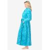 Dreams & Co. Plus Size Plush Wrap Robe(Pale Ocean Animal)