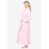Dreams & Co. Plus Size Plush Wrap Robe(Soft Iris Paws)