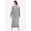 Dreams & Co. Plus Size Plush Zip-Front Robe(Black)