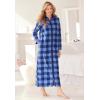 Dreams & Co. Plus Size Plush Zip-Front Robe(Medium Heather Grey Dot)