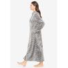 Dreams & Co. Plus Size Plush Zip-Front Robe(Medium Heather Grey Dot)