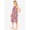 Dreams & Co. Plus Size Print Sleeveless Square Neck Lounger(Black Camellia)