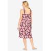 Dreams & Co. Plus Size Print Sleeveless Square Neck Lounger(Black Camellia)