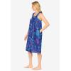 Dreams & Co. Plus Size Print Sleeveless Square Neck Lounger(Evening Blue Tie Dye)