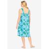 Dreams & Co. Plus Size Print Sleeveless Square Neck Lounger(Paradise Blue Palm)