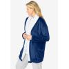 Dreams & Co. Plus Size Sherpa Lined Collar Microfleece Bed Jacket(Evening Blue)