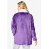 Dreams & Co. Plus Size Sherpa Lined Collar Microfleece Bed Jacket(Plum Burst)