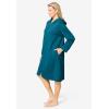 Dreams & Co. Plus Size Short Hooded Sweatshirt Robe(Deep Teal)