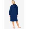 Dreams & Co. Plus Size Short Hooded Sweatshirt Robe(Evening Blue)