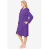 Dreams & Co. Plus Size Short Hooded Sweatshirt Robe(Plum Burst)
