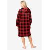 Dreams & Co. Plus Size Short Hooded Sweatshirt Robe(Red Buffalo Plaid)