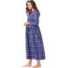Only Necessities Plus Size Flannel Plaid Lounger(Evening Blue Plaid)