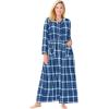 Only Necessities Plus Size Flannel Plaid Lounger(Evening Blue Plaid)