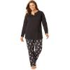 Only Necessities Plus Size Henley PJ Set(Light Jade Ivory)