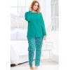 Only Necessities Plus Size Henley PJ Set(Purple Lily Ivory)